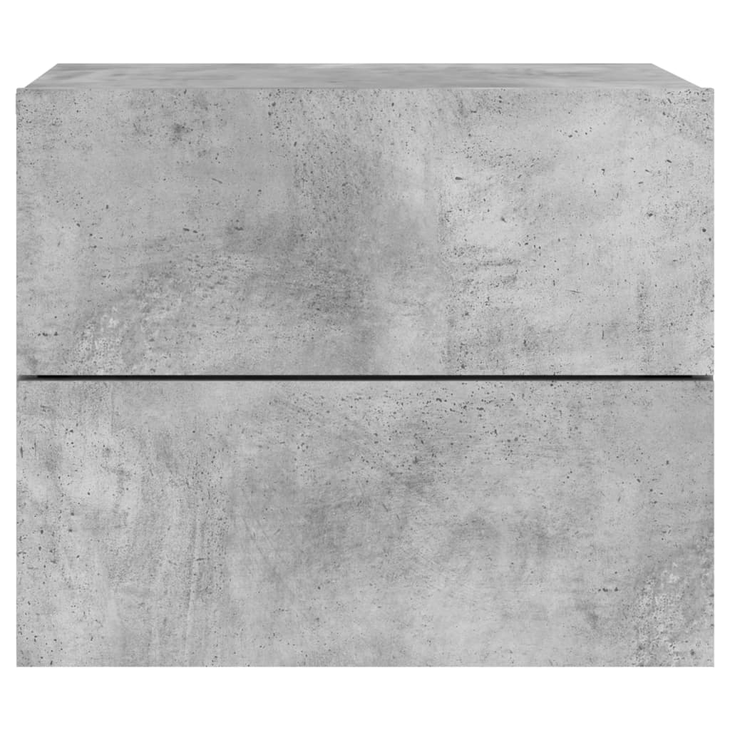 Tables de chevet murales avec lumières LED 2 pcs gris béton Tables de chevet vidaXL   