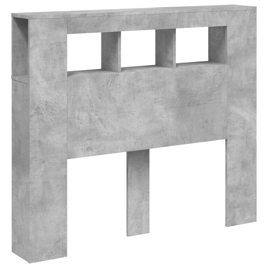 Tête de lit à LED gris béton 120x18,5x103,5cm bois d'ingénierie Têtes et pieds de lit vidaXL   