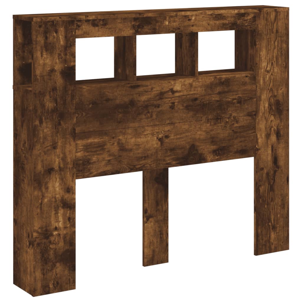 Tête de lit à LED chêne fumé 120x18,5x103,5cm bois d'ingénierie Têtes et pieds de lit vidaXL   