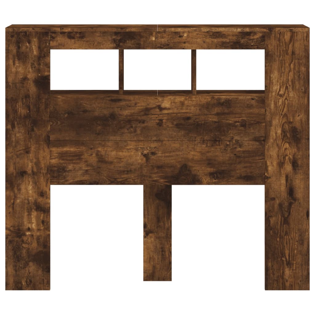 Tête de lit à LED chêne fumé 120x18,5x103,5cm bois d'ingénierie Têtes et pieds de lit vidaXL   