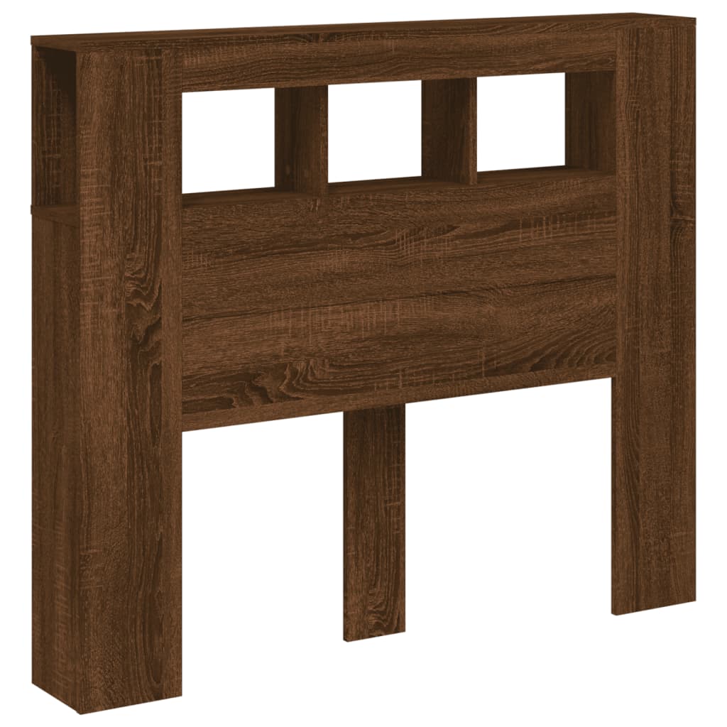 Tête de lit à LED chêne marron 120x18,5x103,5cm bois ingénierie Têtes et pieds de lit vidaXL   