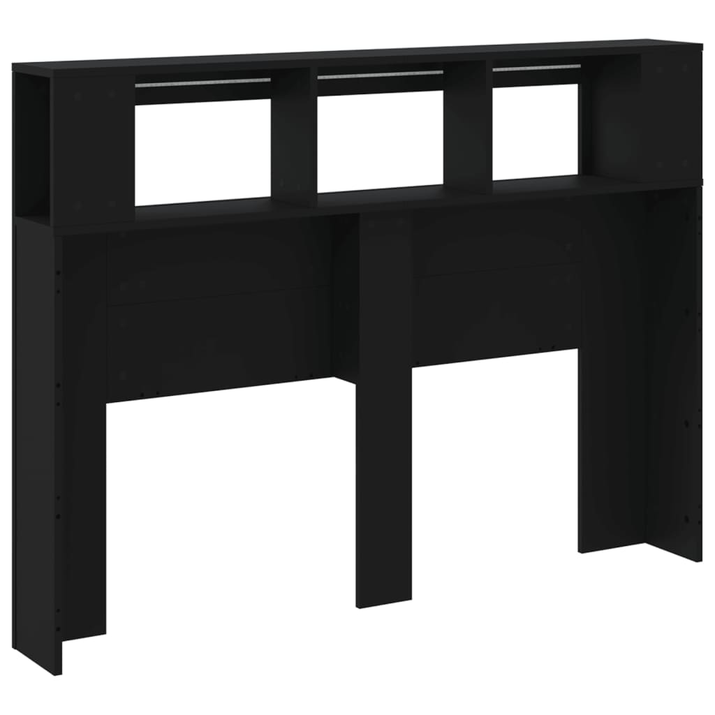 Tête de lit à LED noir 140x18,5x103,5 cm bois d'ingénierie Têtes et pieds de lit vidaXL   