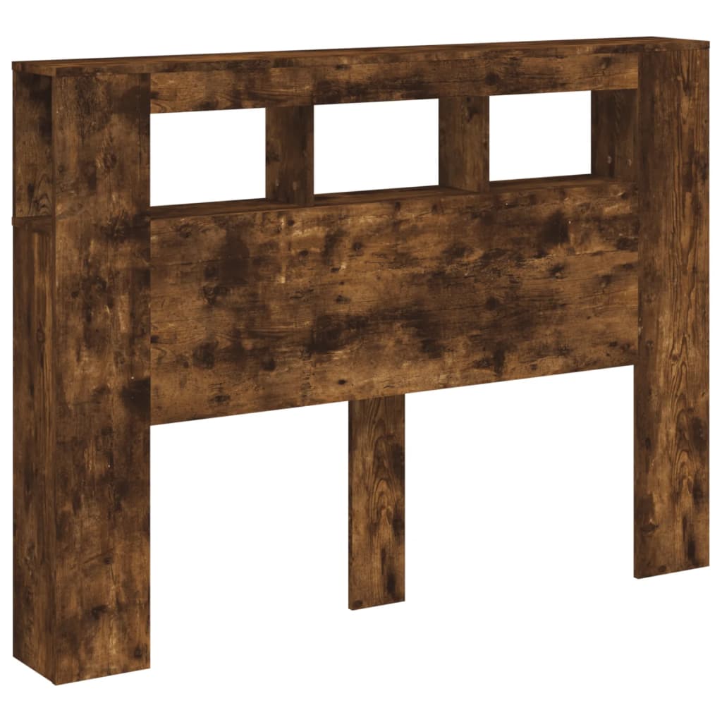 Tête de lit à LED chêne fumé 140x18,5x103,5cm bois d'ingénierie Têtes et pieds de lit vidaXL   