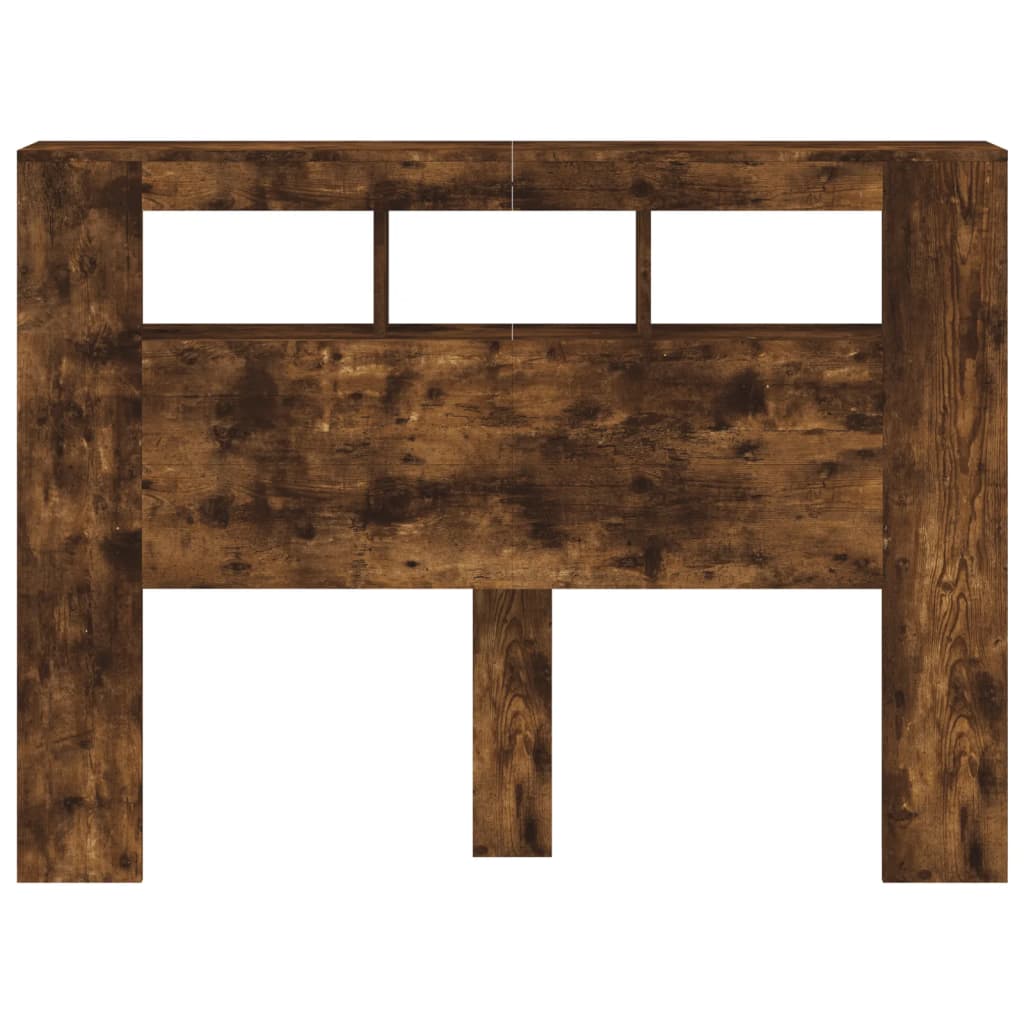 Tête de lit à LED chêne fumé 140x18,5x103,5cm bois d'ingénierie Têtes et pieds de lit vidaXL   