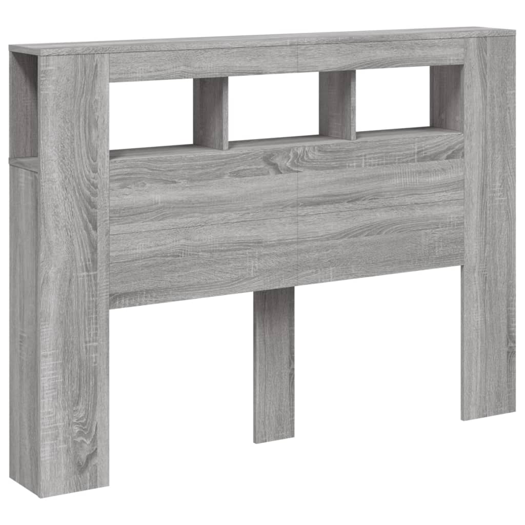 Tête de lit à LED sonoma gris 140x18,5x103,5 cm bois ingénierie Têtes et pieds de lit vidaXL   