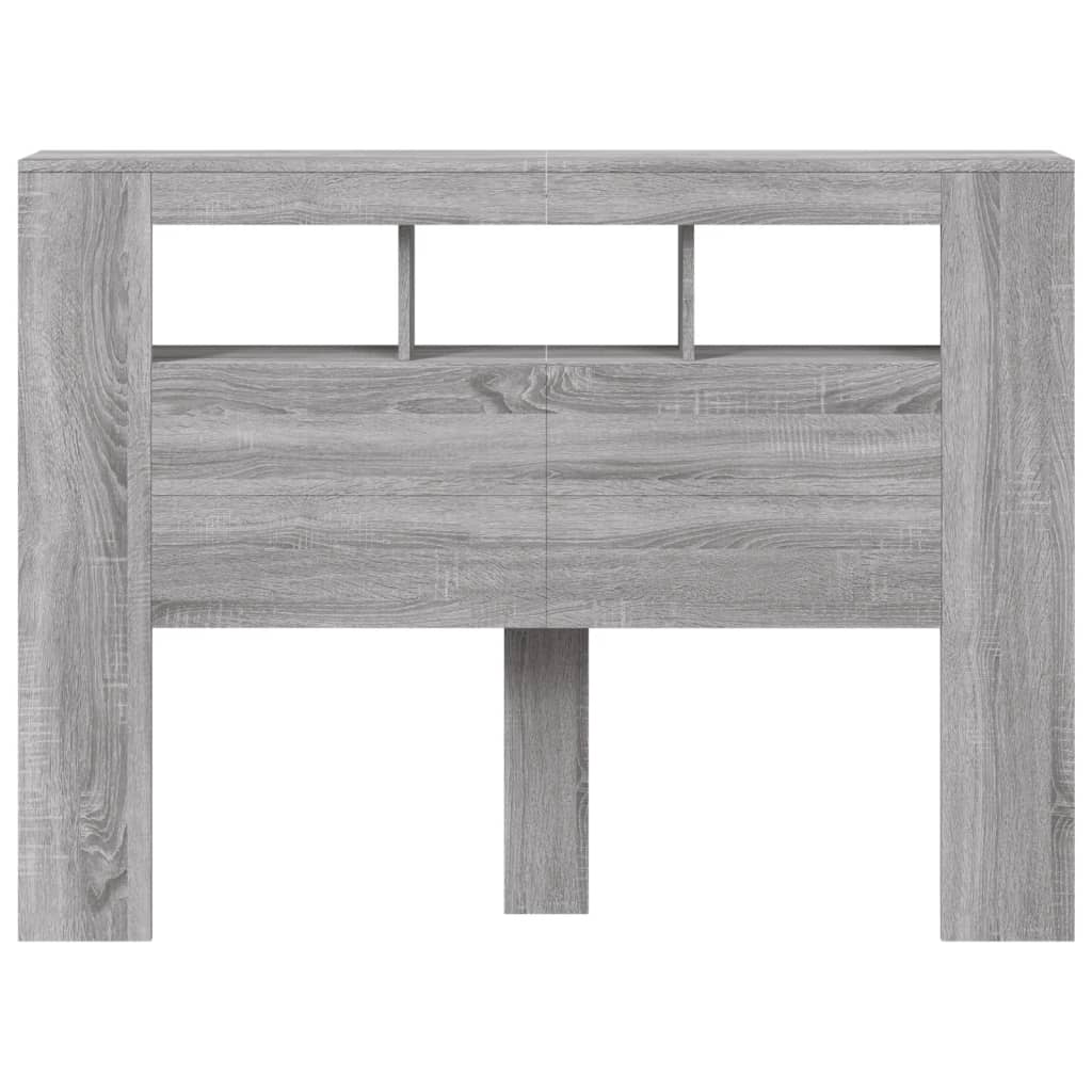 Tête de lit à LED sonoma gris 140x18,5x103,5 cm bois ingénierie Têtes et pieds de lit vidaXL   