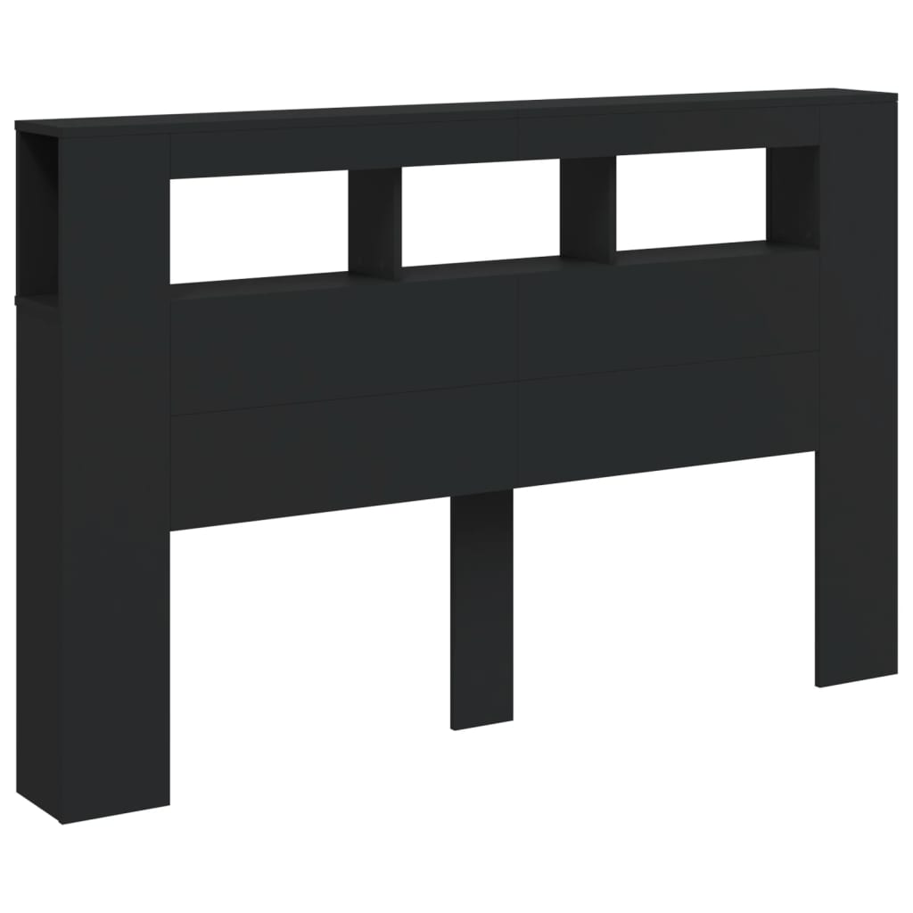 Tête de lit à LED noir 160x18,5x103,5 cm bois d'ingénierie Têtes et pieds de lit vidaXL   