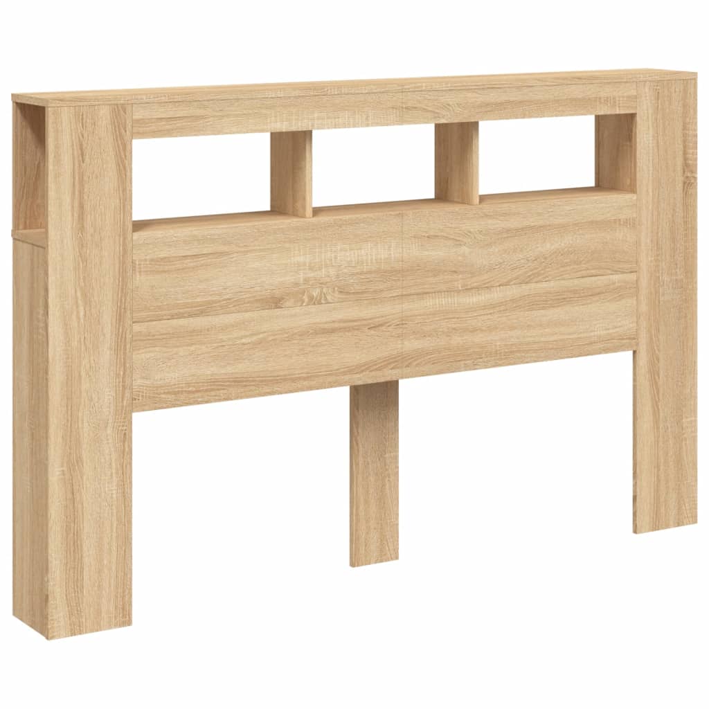 Tête de lit à LED chêne sonoma 160x18,5x103,5cm bois ingénierie Têtes et pieds de lit vidaXL   