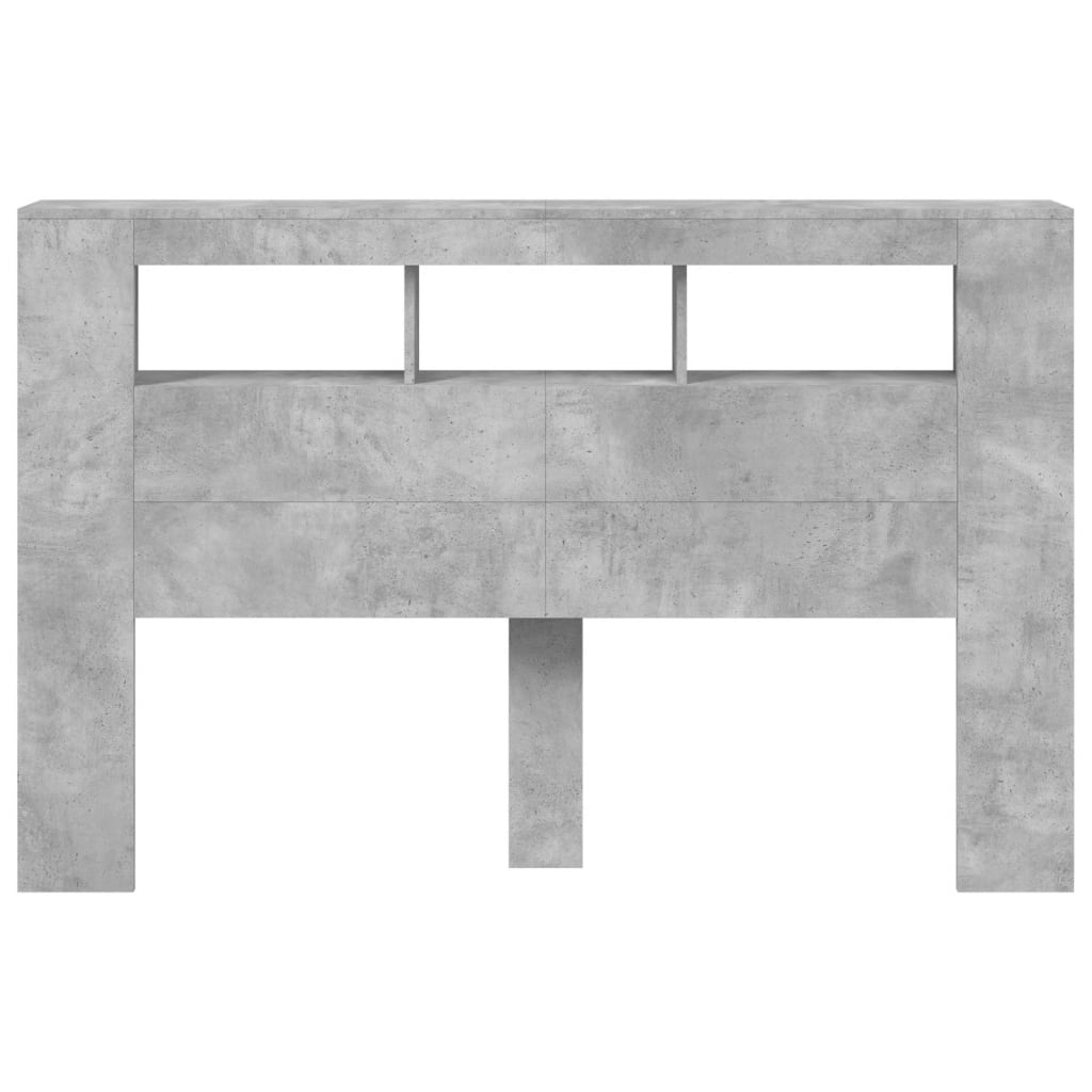 Tête de lit à LED gris béton 160x18,5x103,5cm bois d'ingénierie Têtes et pieds de lit vidaXL   