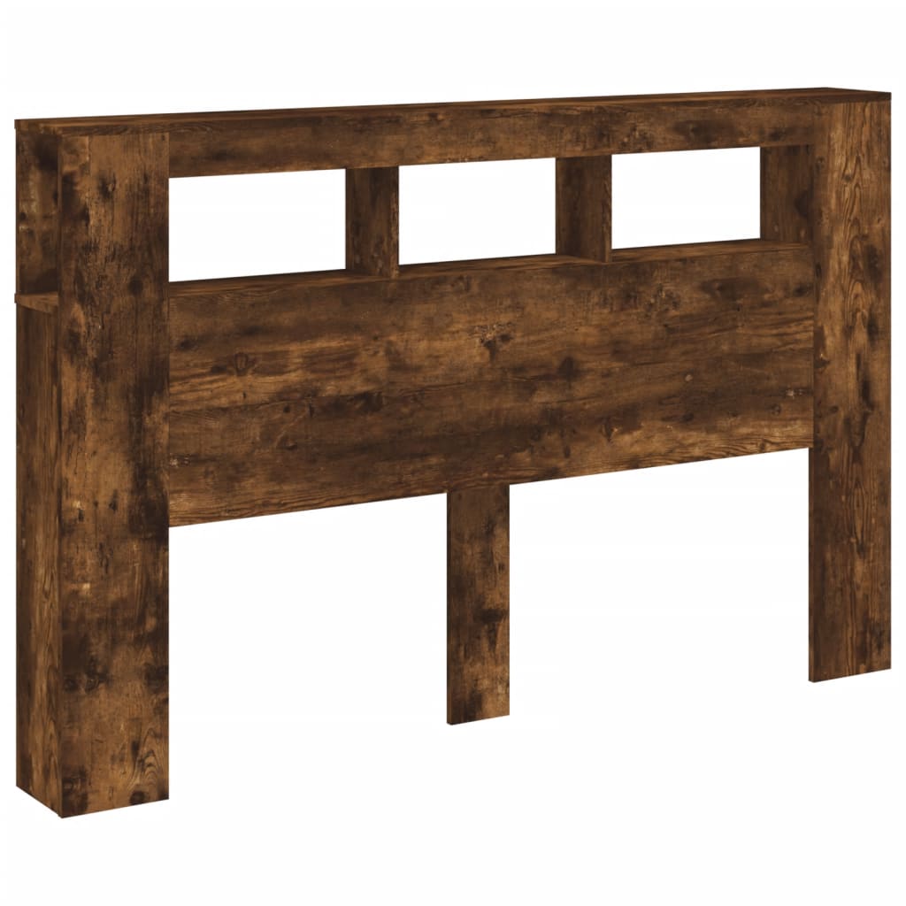 Tête de lit à LED chêne fumé 160x18,5x103,5cm bois d'ingénierie Têtes et pieds de lit vidaXL   