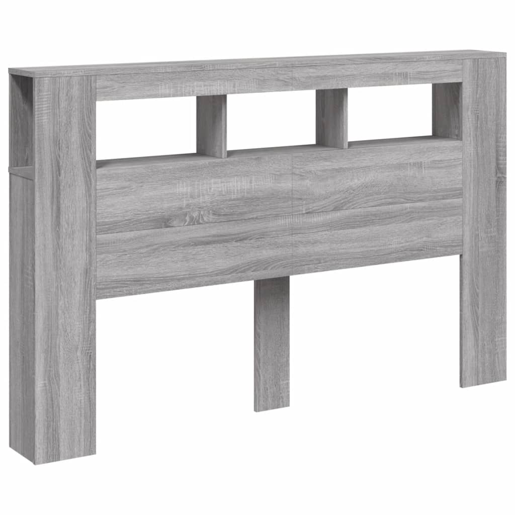 Tête de lit à LED sonoma gris 160x18,5x103,5 cm bois ingénierie Têtes et pieds de lit vidaXL   