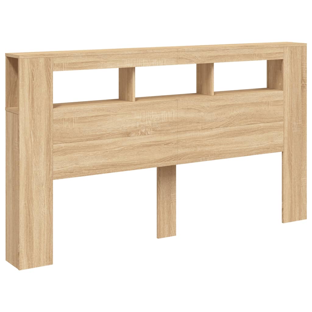 Tête de lit à LED chêne sonoma 180x18,5x103,5cm bois ingénierie Têtes et pieds de lit vidaXL   