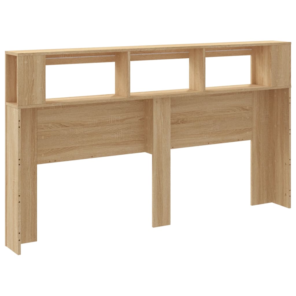 Tête de lit à LED chêne sonoma 180x18,5x103,5cm bois ingénierie Têtes et pieds de lit vidaXL   