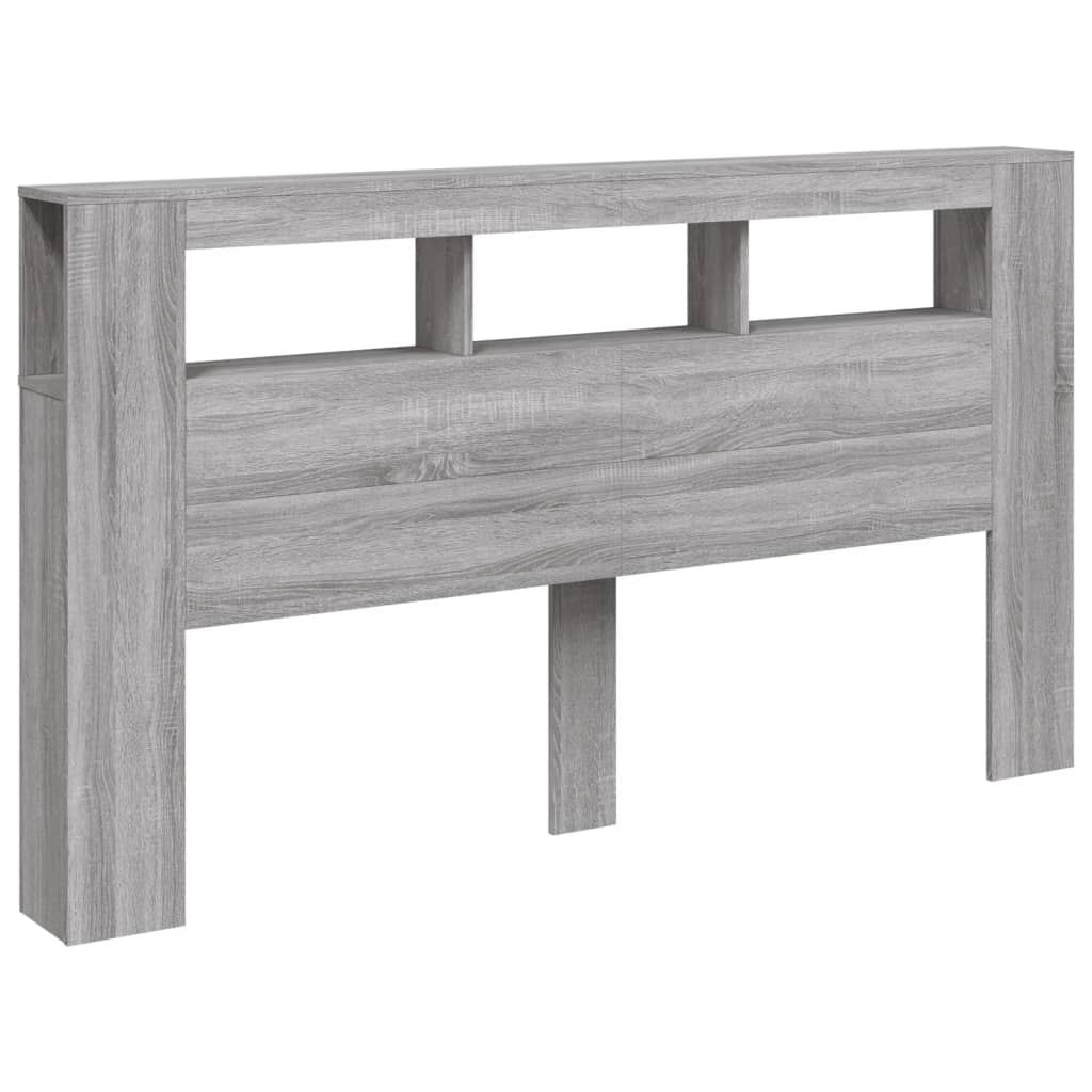 Tête de lit à LED sonoma gris 180x18,5x103,5 cm bois ingénierie Têtes et pieds de lit vidaXL   