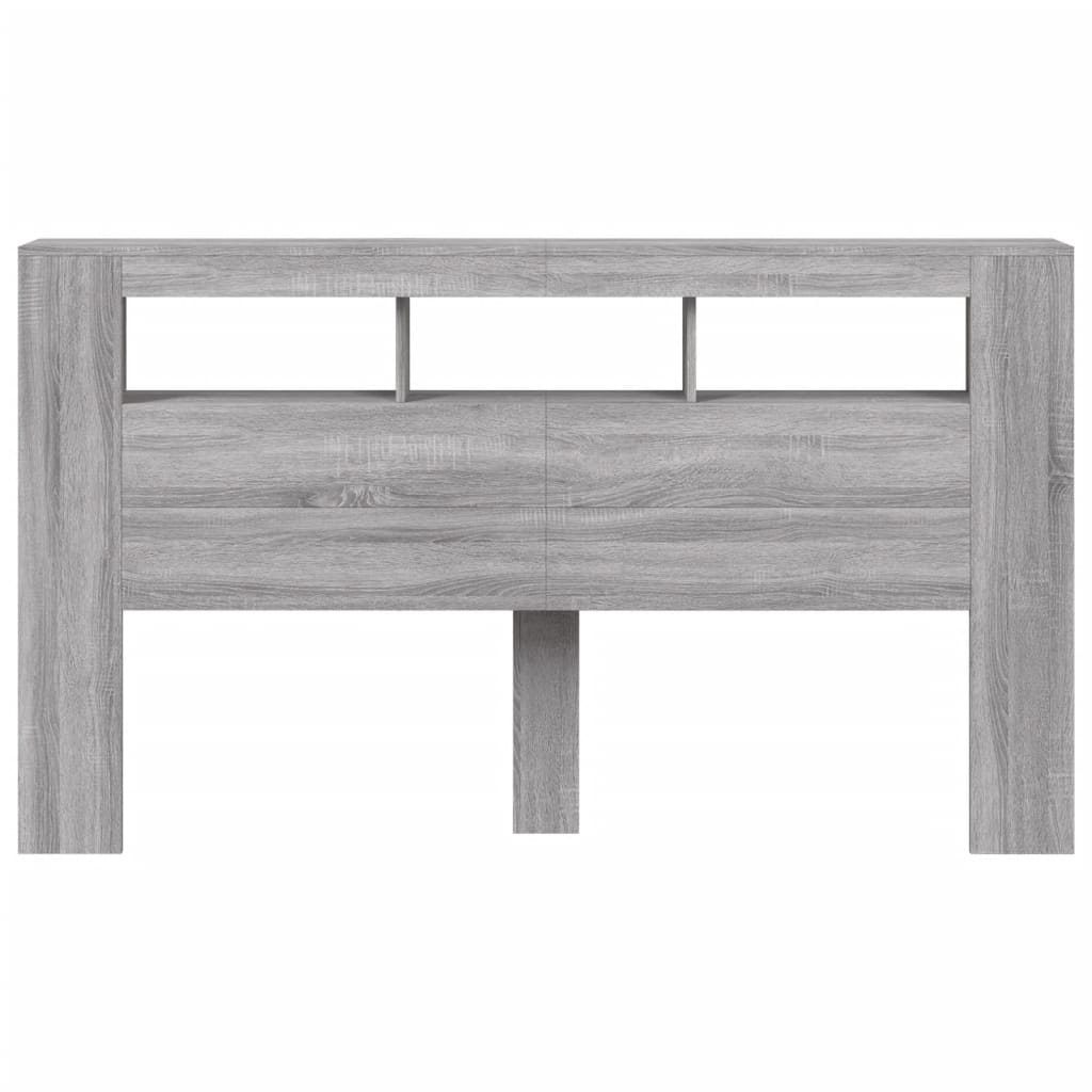 Tête de lit à LED sonoma gris 180x18,5x103,5 cm bois ingénierie Têtes et pieds de lit vidaXL   