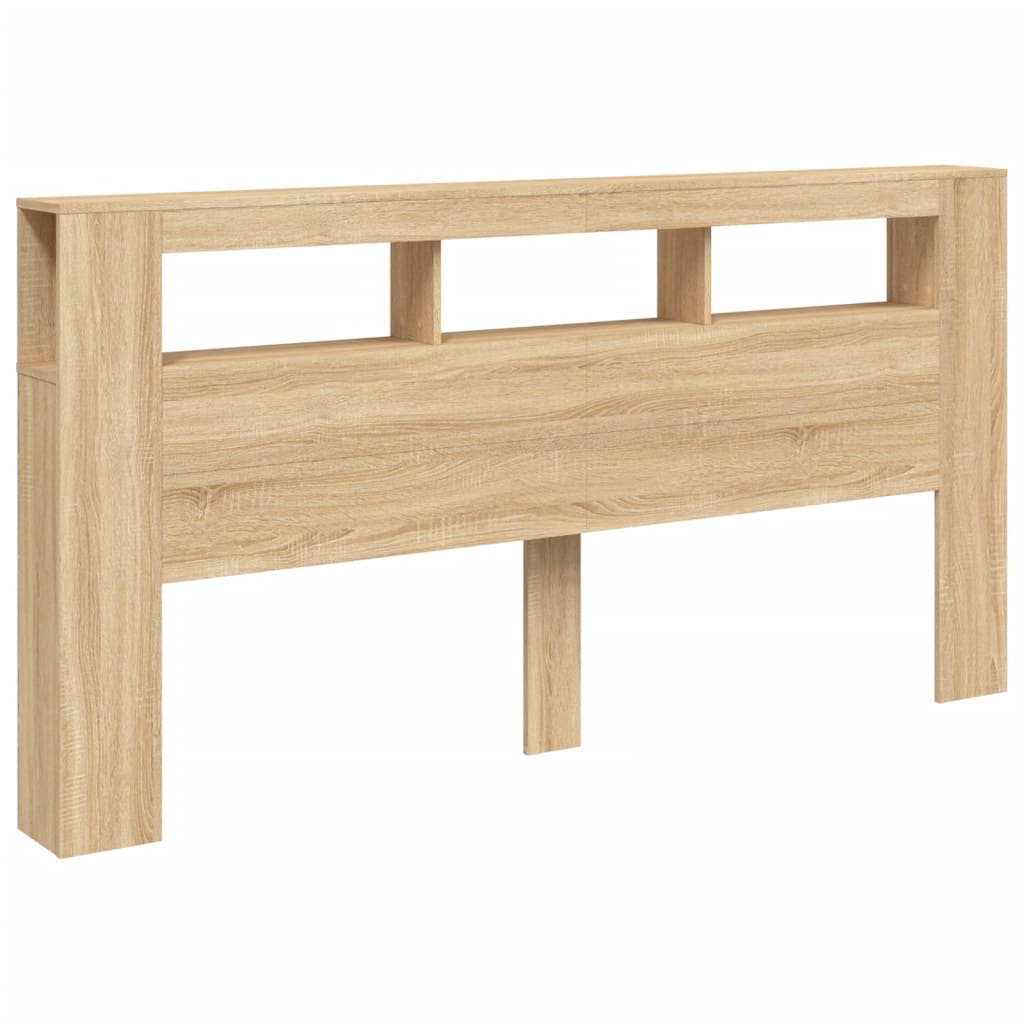 Tête de lit à LED chêne sonoma 200x18,5x103,5cm bois ingénierie Têtes et pieds de lit vidaXL   