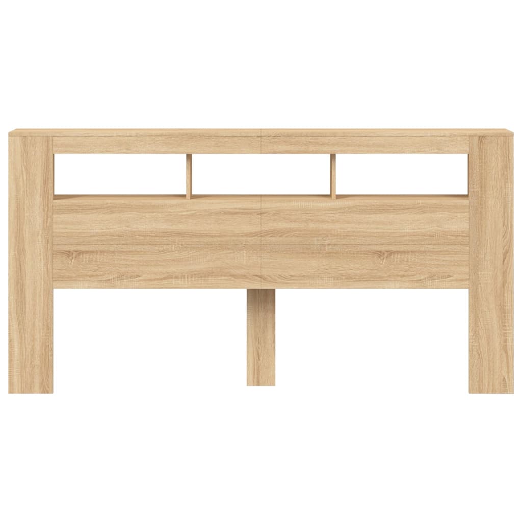 Tête de lit à LED chêne sonoma 200x18,5x103,5cm bois ingénierie Têtes et pieds de lit vidaXL   