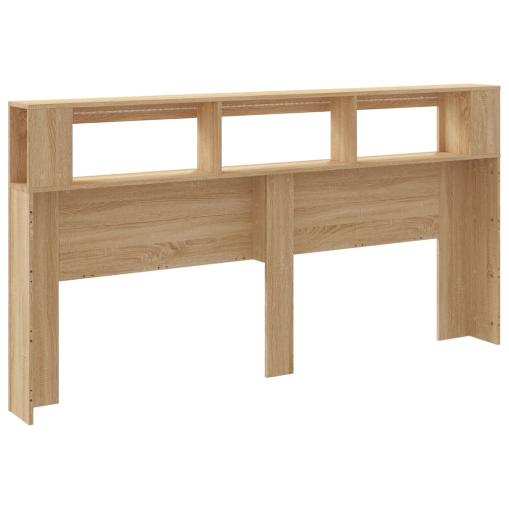 Tête de lit à LED chêne sonoma 200x18,5x103,5cm bois ingénierie Têtes et pieds de lit vidaXL   