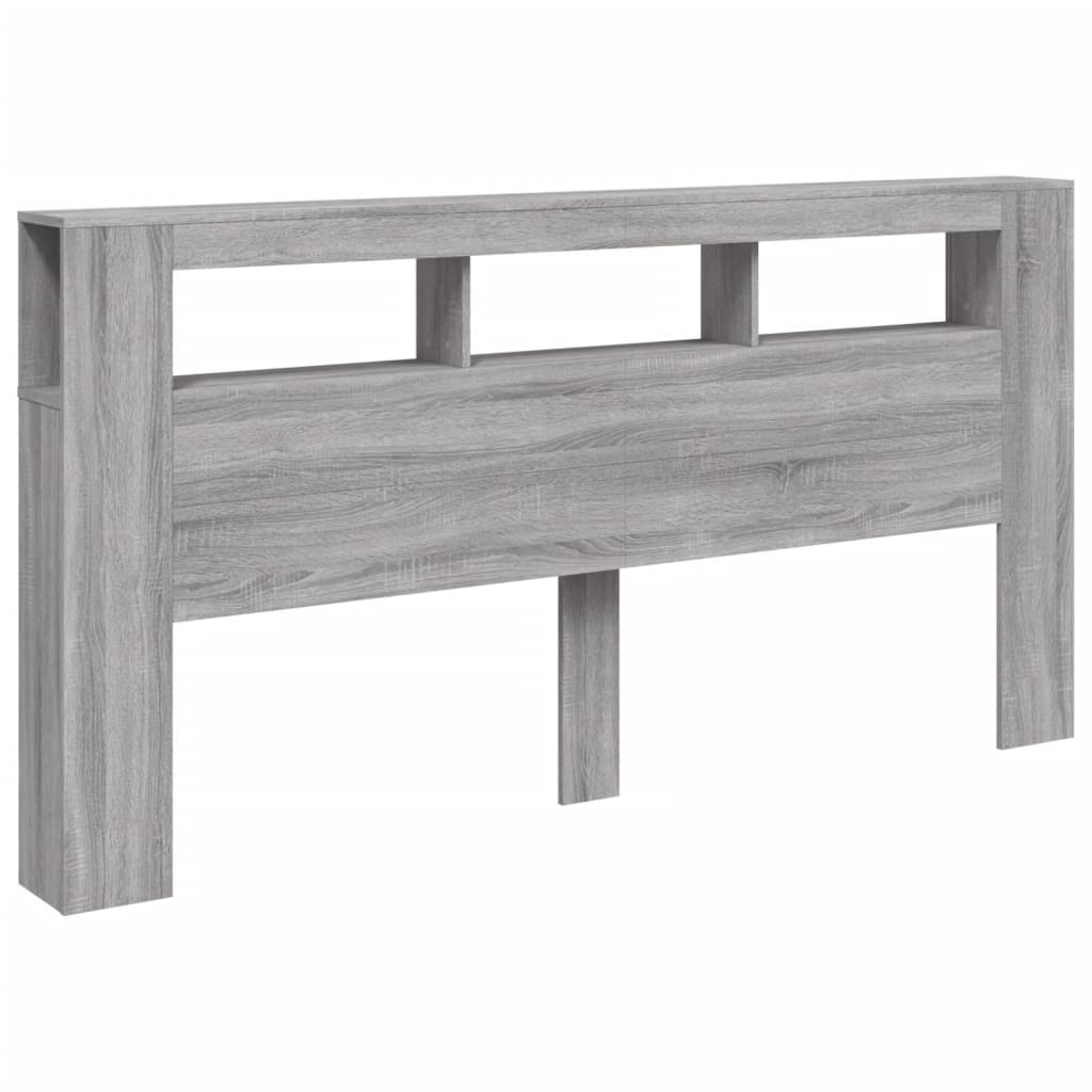 Tête de lit à LED sonoma gris 200x18,5x103,5 cm bois ingénierie Têtes et pieds de lit vidaXL   