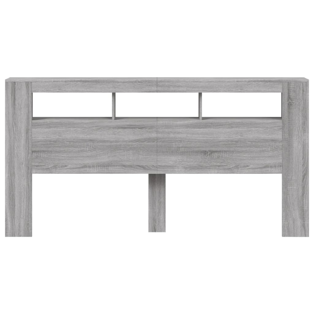 Tête de lit à LED sonoma gris 200x18,5x103,5 cm bois ingénierie Têtes et pieds de lit vidaXL   