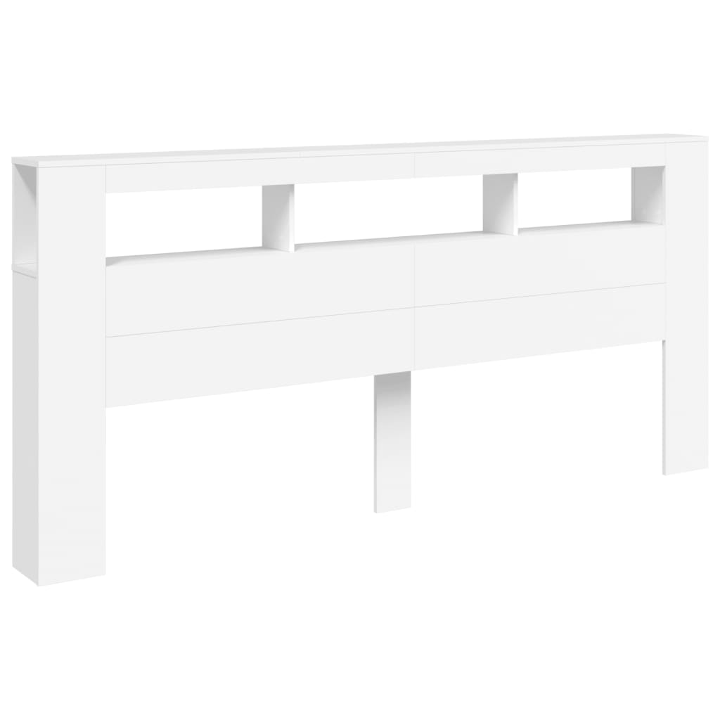 Tête de lit à LED blanc 220x18,5x103,5 cm bois d'ingénierie Têtes et pieds de lit vidaXL   