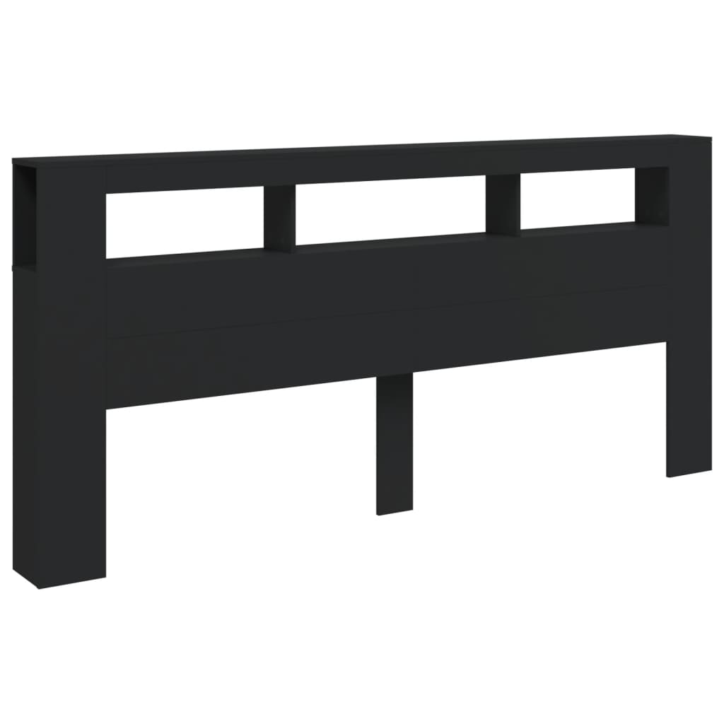 Tête de lit à LED noir 220x18,5x103,5 cm bois d'ingénierie Têtes et pieds de lit vidaXL   