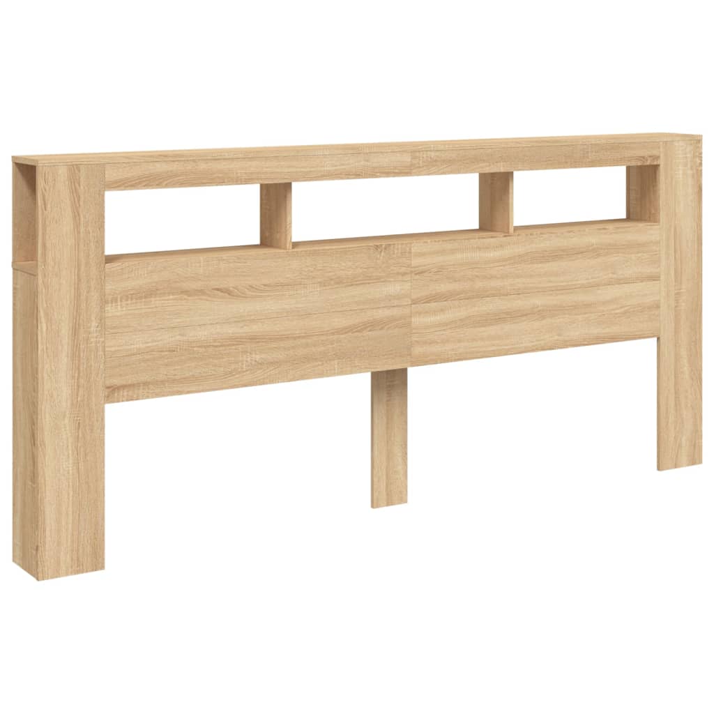 Tête de lit à LED chêne sonoma 220x18,5x103,5cm bois ingénierie Têtes et pieds de lit vidaXL   