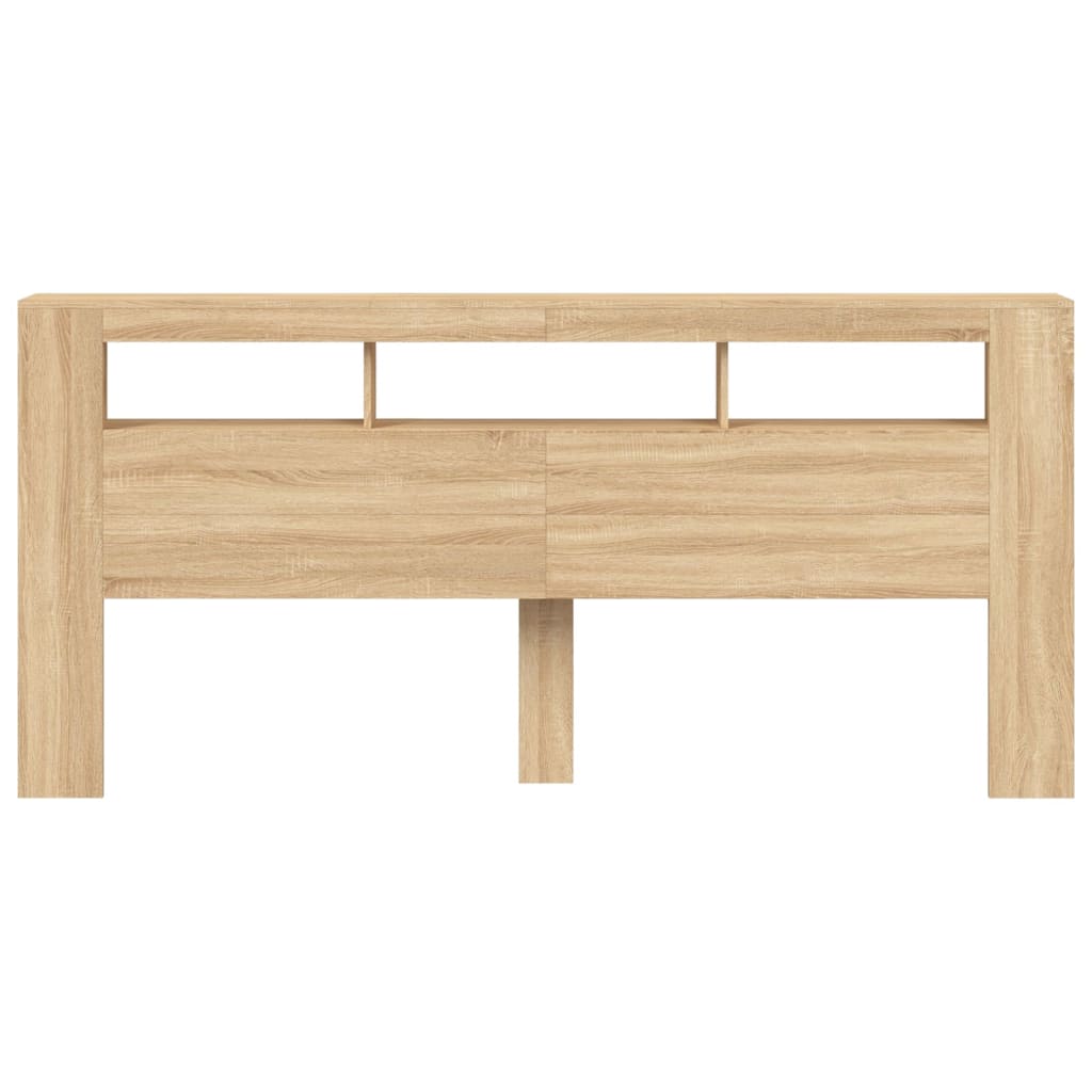 Tête de lit à LED chêne sonoma 220x18,5x103,5cm bois ingénierie Têtes et pieds de lit vidaXL   