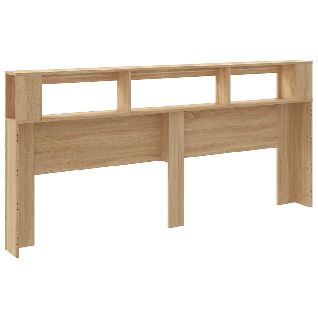 Tête de lit à LED chêne sonoma 220x18,5x103,5cm bois ingénierie Têtes et pieds de lit vidaXL   