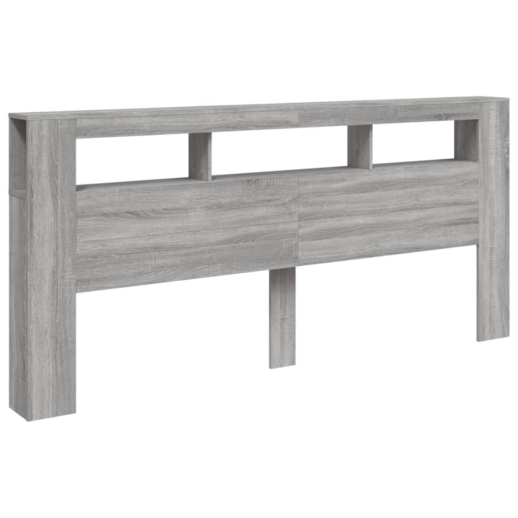 Tête de lit à LED sonoma gris 220x18,5x103,5 cm bois ingénierie Têtes et pieds de lit vidaXL   