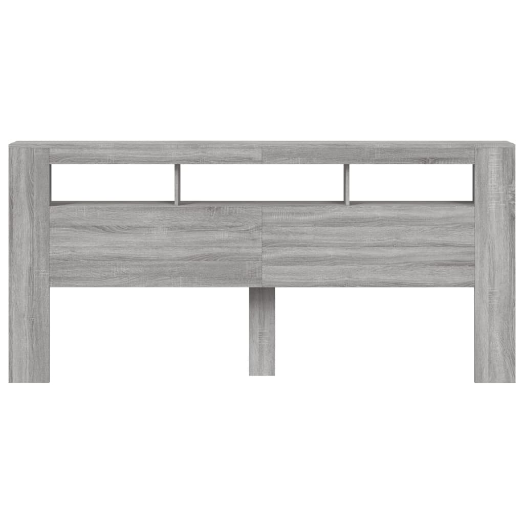 Tête de lit à LED sonoma gris 220x18,5x103,5 cm bois ingénierie Têtes et pieds de lit vidaXL   