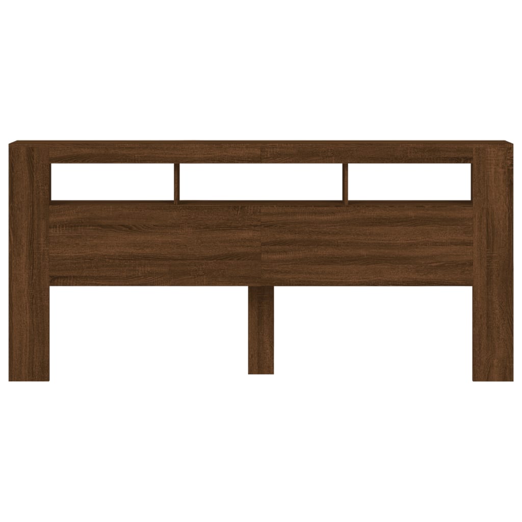 Tête de lit à LED chêne marron 220x18,5x103,5cm bois ingénierie Têtes et pieds de lit vidaXL   