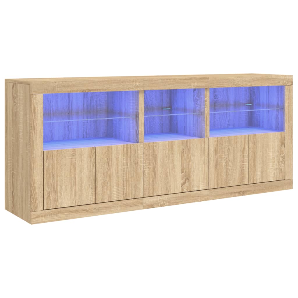 Image Buffet avec lumières LED chêne sonoma 162x37x67 cm | Xios Store SNC vidaXL Xios Store SNC