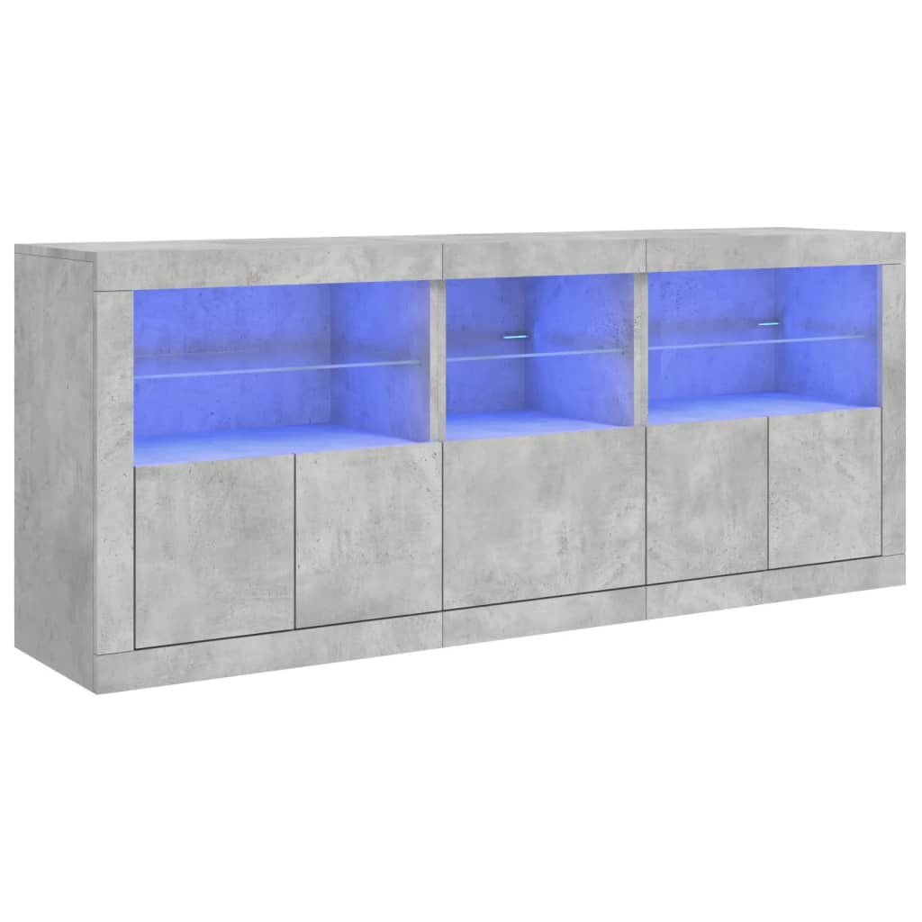 Image Buffet avec lumières LED gris béton 162x37x67 cm | Xios Store SNC vidaXL Xios Store SNC