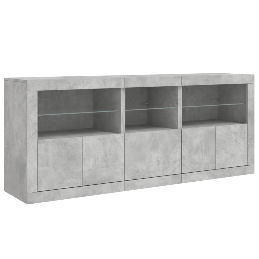 Image Buffet avec lumières LED gris béton 162x37x67 cm | Xios Store SNC vidaXL Xios Store SNC