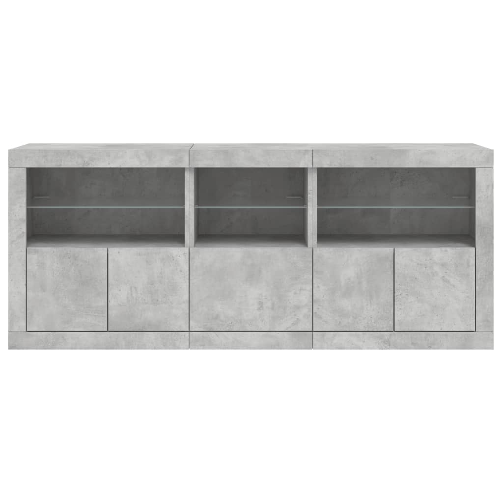 Image Buffet avec lumières LED gris béton 162x37x67 cm | Xios Store SNC vidaXL Xios Store SNC