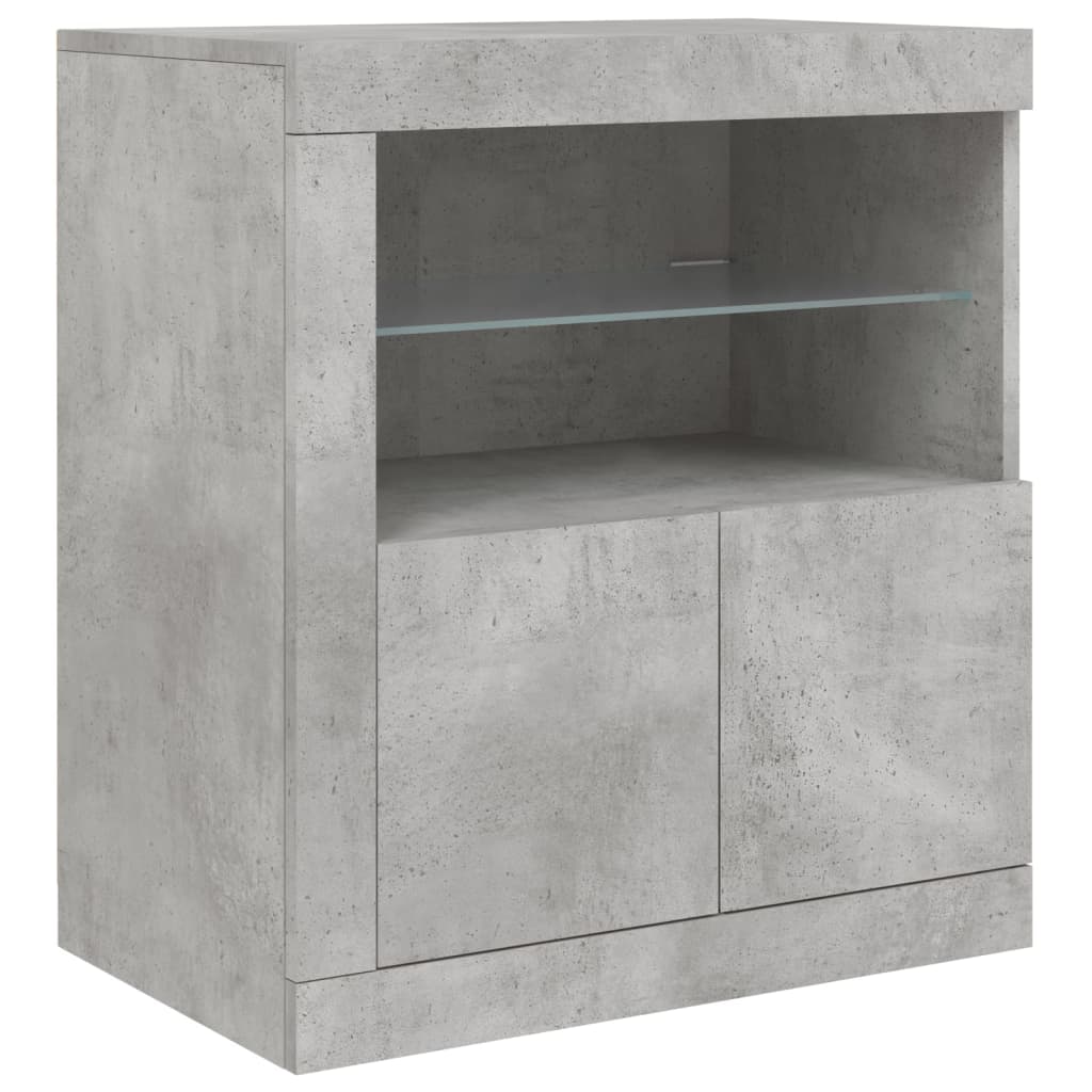 Image Buffet avec lumières LED gris béton 162x37x67 cm | Xios Store SNC vidaXL Xios Store SNC