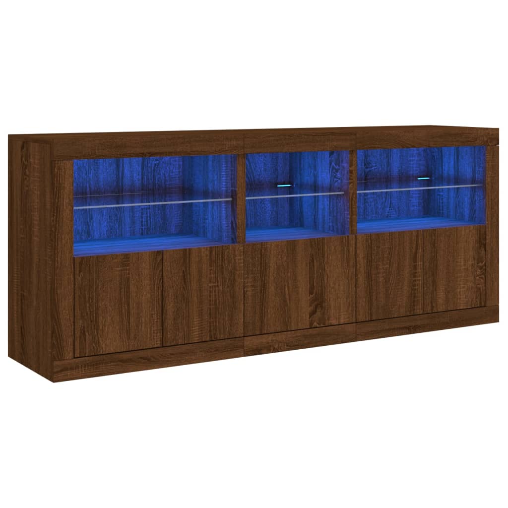 Image Buffet avec lumières LED chêne marron 162x37x67 cm | Xios Store SNC vidaXL Xios Store SNC