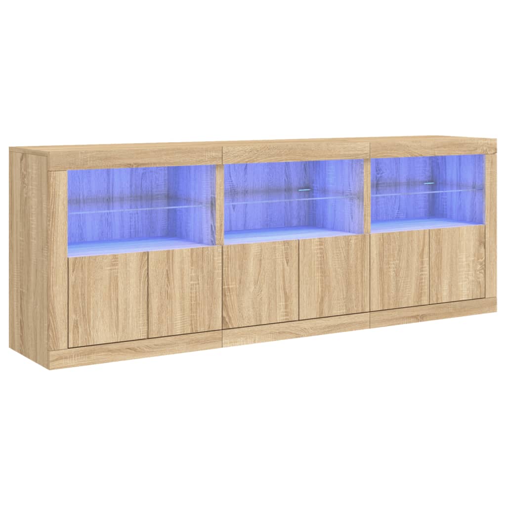 Image Buffet avec lumières LED chêne sonoma 181,5x37x67 cm | Xios Store SNC vidaXL Xios Store SNC