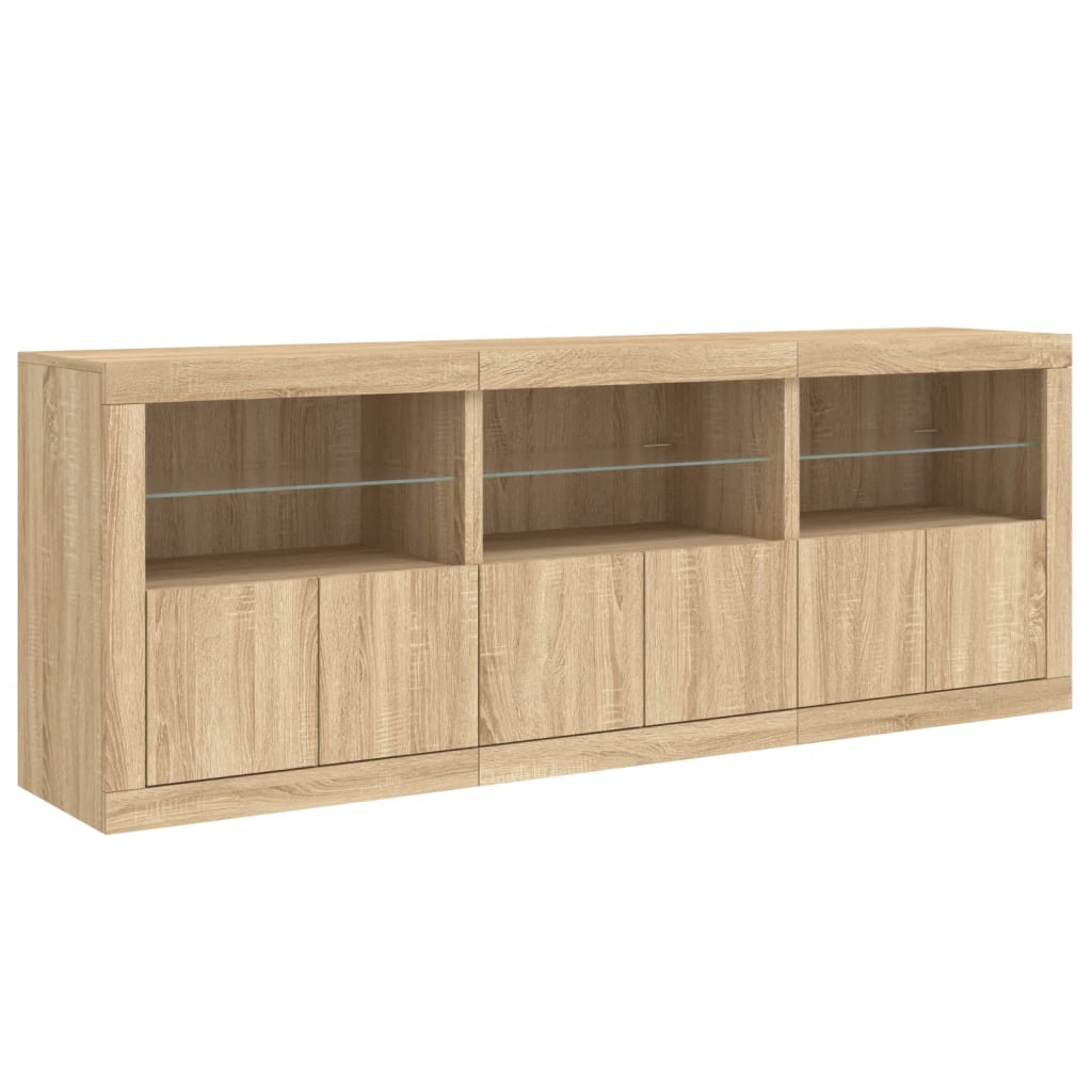 Image Buffet avec lumières LED chêne sonoma 181,5x37x67 cm | Xios Store SNC vidaXL Xios Store SNC