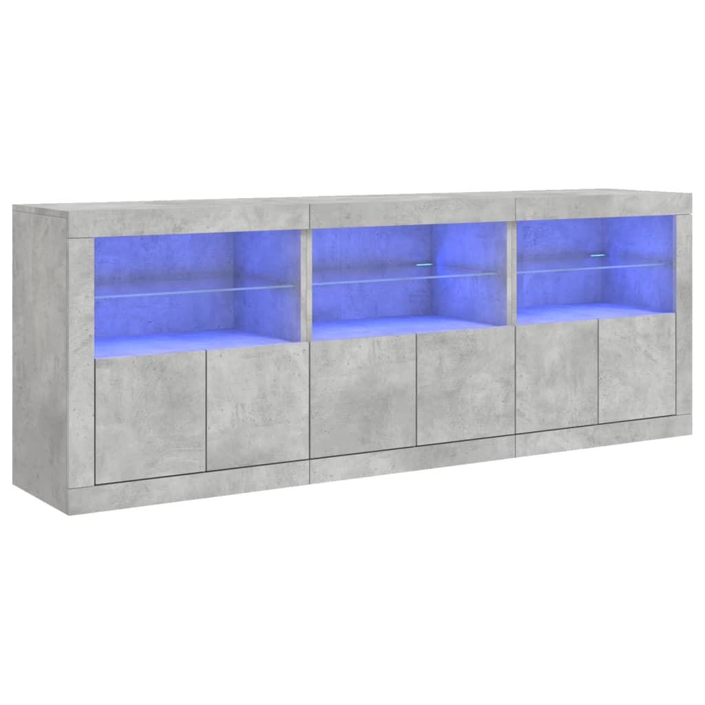 Image Buffet avec lumières LED gris béton 181,5x37x67 cm | Xios Store SNC vidaXL Xios Store SNC