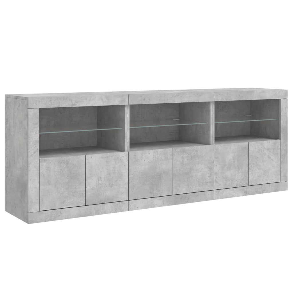 Image Buffet avec lumières LED gris béton 181,5x37x67 cm | Xios Store SNC vidaXL Xios Store SNC