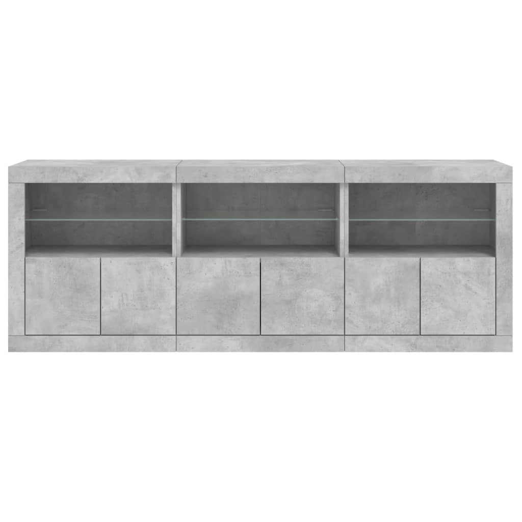 Image Buffet avec lumières LED gris béton 181,5x37x67 cm | Xios Store SNC vidaXL Xios Store SNC