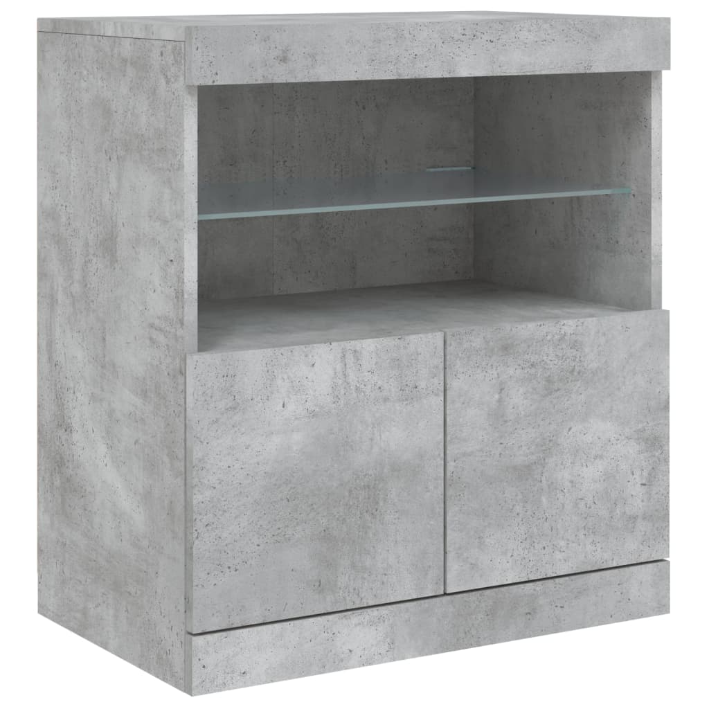 Image Buffet avec lumières LED gris béton 181,5x37x67 cm | Xios Store SNC vidaXL Xios Store SNC