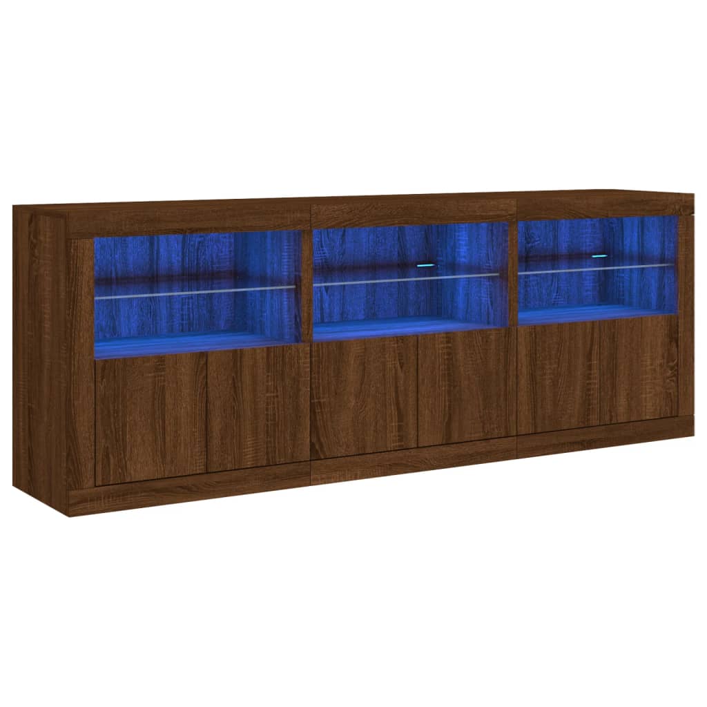 Image Buffet avec lumières LED chêne marron 181,5x37x67 cm | Xios Store SNC vidaXL Xios Store SNC