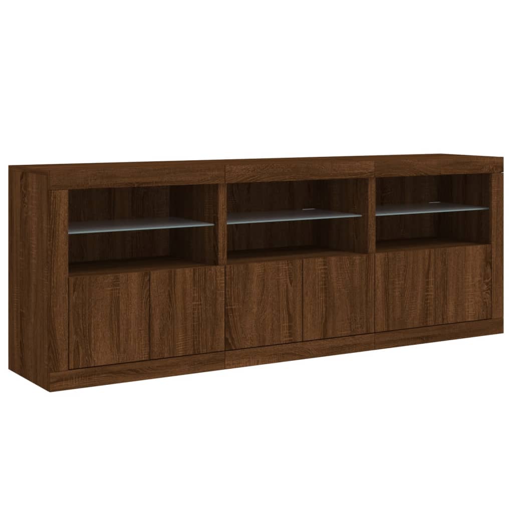 Image Buffet avec lumières LED chêne marron 181,5x37x67 cm | Xios Store SNC vidaXL Xios Store SNC