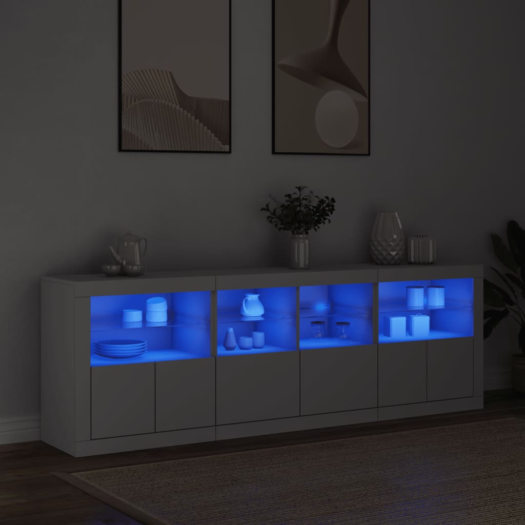 Image Buffet avec lumières LED blanc 202x37x67 cm | Xios Store SNC vidaXL Xios Store SNC