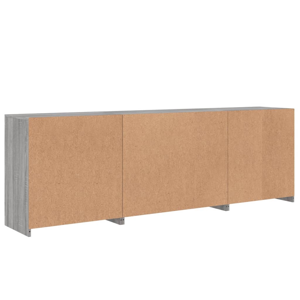 Image Buffet avec lumières LED sonoma gris 202x37x67 cm | Xios Store SNC vidaXL Xios Store SNC