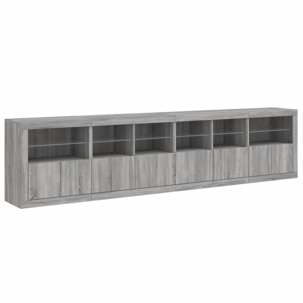 Image Buffet avec lumières LED sonoma gris 283x37x67 cm | Xios Store SNC vidaXL Xios Store SNC