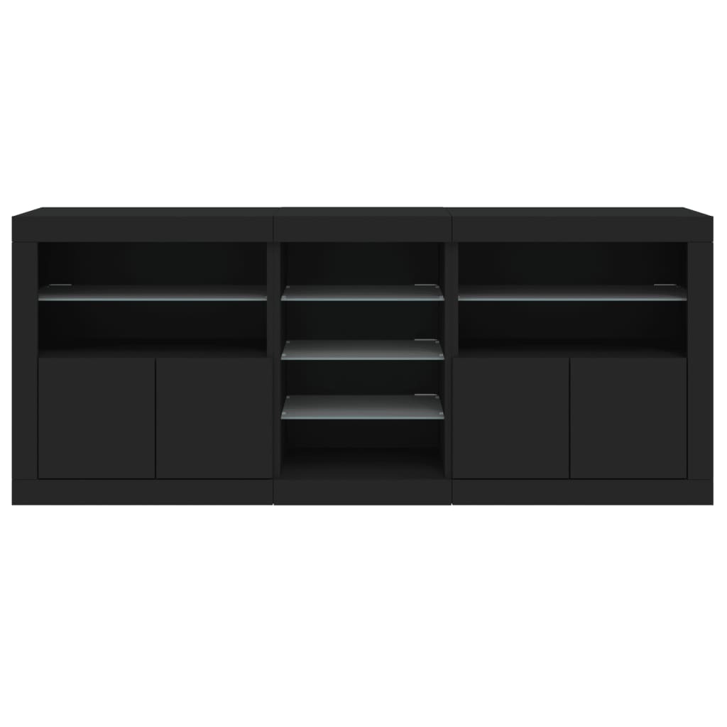 Image Buffet avec lumières LED noir 181,5x37x67 cm | Xios Store SNC vidaXL Xios Store SNC